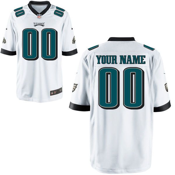 Youth Philadelphia Eagles Custom White Game NFL Jersey